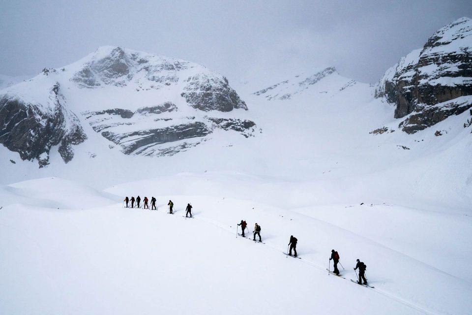 Glacial Skiing at Mistaya Lodge, BC, Canada, photograph by Craig Wolfrom