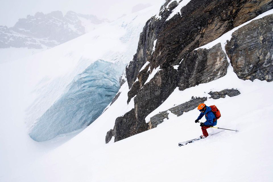 Glacial Skiing at Mistaya Lodge, BC, Canada, photograph by Craig Wolfrom