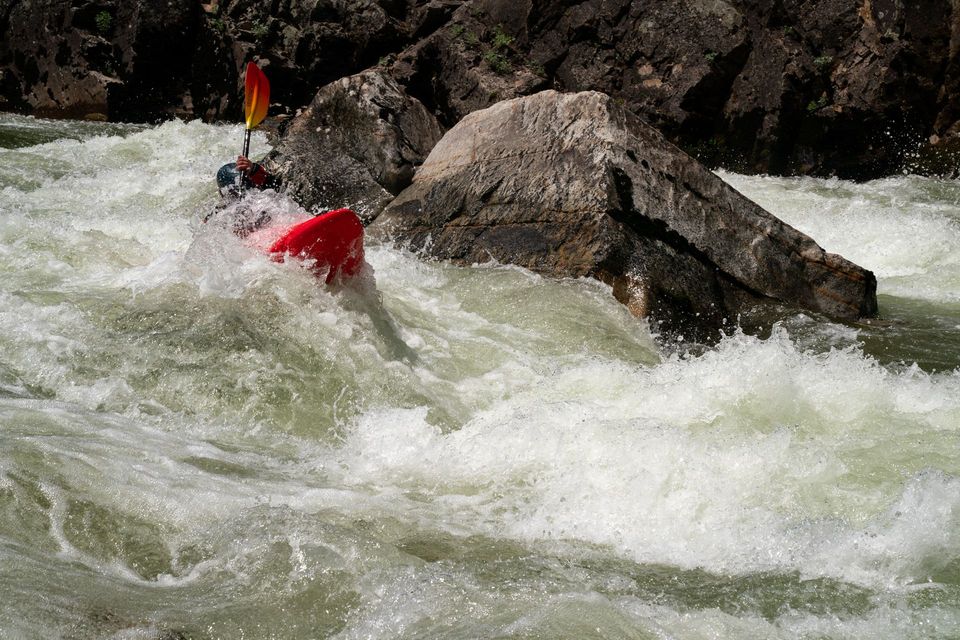Kayaking the South Fork, photograph by Craig Wolfrom
