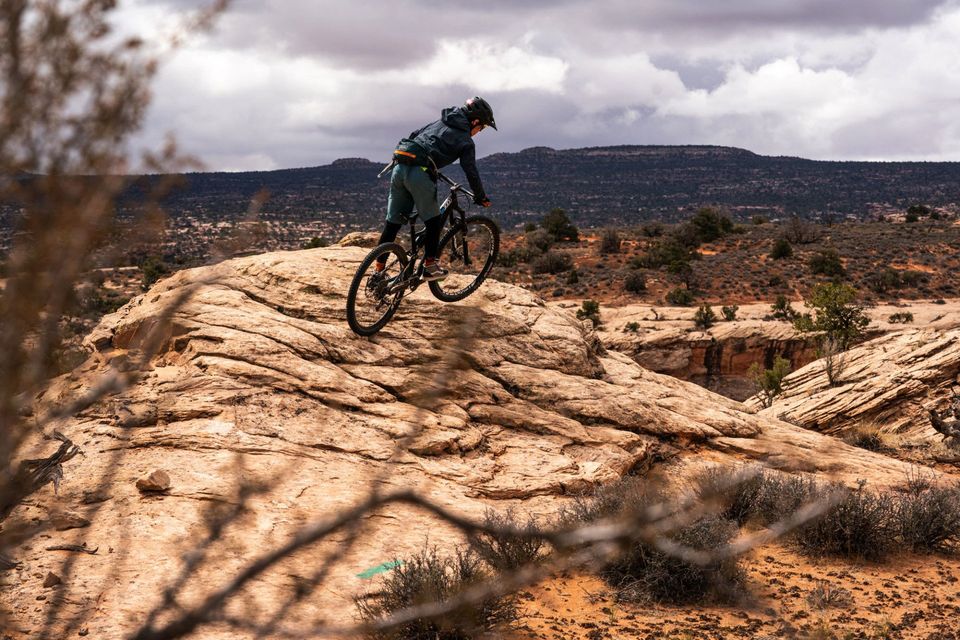 Navajo Rocks, Moab. Carving a line on Moab slickrock is a must for any mountain biker.